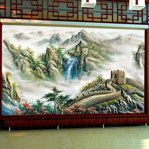 5Cgo 22537400600  定做大型壁畫長城賓館吧台辦公室老板房酒店大堂裝飾畫背景牆壁紙 浮雕牆紙 代訂金 CHX86100
