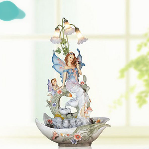 5Cgo 39373405646 室內流水噴泉擺件創意加濕家居裝飾品高端結婚禮物特色工藝品擺設 歐式精靈風水擺設 餐廳客廳前台 CHX99710