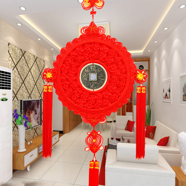 5Cgo 41241307605 高檔中國結挂件 銅錢中國結挂飾家居喬遷特色禮品祝賀禮品 佳節禮品年慶飾品 WXP60100
