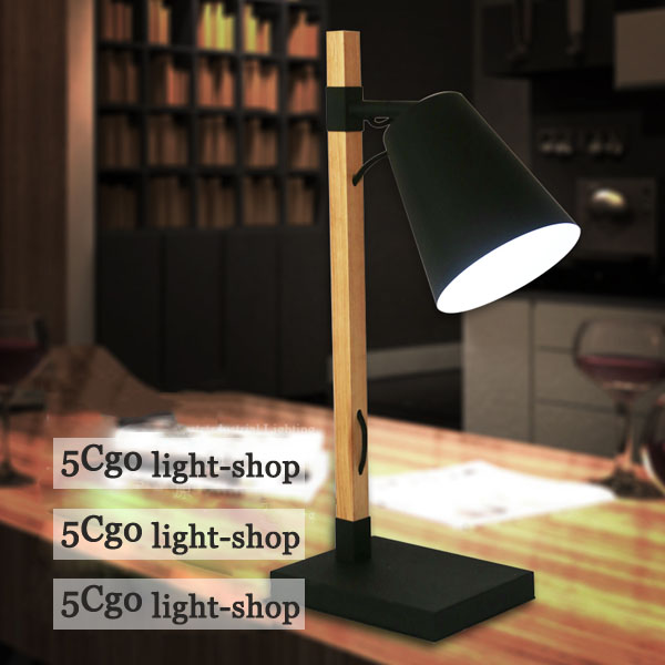 5Cgo 39777338519 北歐宜家護眼木質臺燈學習 臥室創意木臺燈床頭燈美式個性吧臺燈 LKM53300