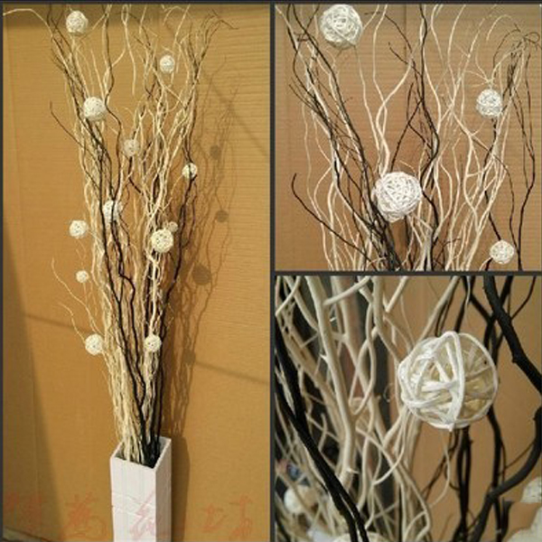 5Cgo 37323019259 幹花仿真花絹花落地玄關隔斷幹枝龍柳柵欄藤球裝飾櫥窗隔斷乾花花藝酒店客房大堂玄關辦公室居家設計擺設套裝不含花瓶多選擇 CHX08000