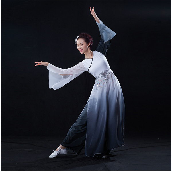 5Cgo  40272036353 古典舞蹈漸變色舞蹈服民族舞台演出服舞扇子舞水墨 古典舞現代舞 GSX86100