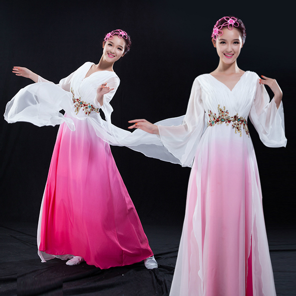 5Cgo  40364425983 古典舞蹈漸變色舞蹈服民族舞台演出服舞扇子舞水墨 古典舞現代舞  GSX88100