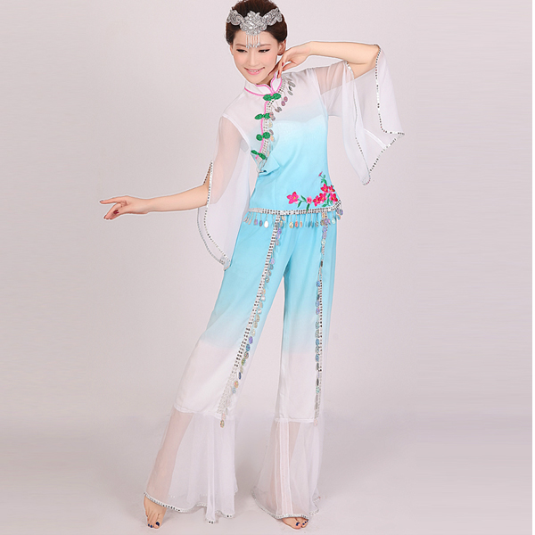 5Cgo 18749713042 古典舞蹈秧歌服民族舞台演出服舞腰鼓舞演出服伴舞長裙 古典舞現代舞  GSX06100