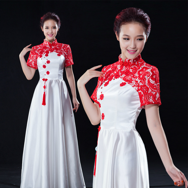 5Cgo  40249341921 古典舞蹈秧歌服民族舞台演出服大合唱演出服伴舞長裙 古典舞現代舞  GSX83100