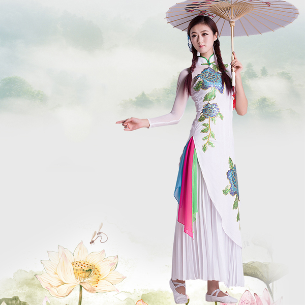 5Cgo  42761653874 古典舞蹈秧歌服民族舞台演出服舞扇子舞傘舞水墨 古典舞現代舞  GSX94200