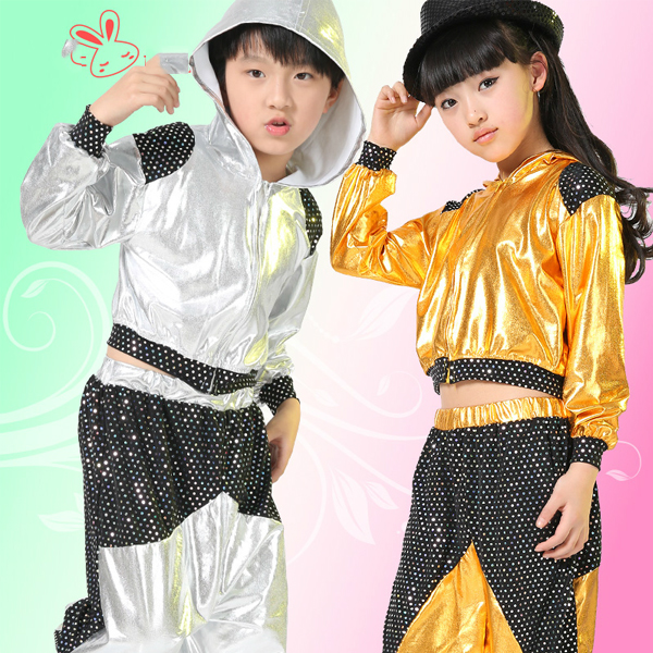 5Cgo  38335845570 現代舞表演服裝亮片男女童爵士舞街舞演出服爵士舞服 兒童舞衣  GSX07000