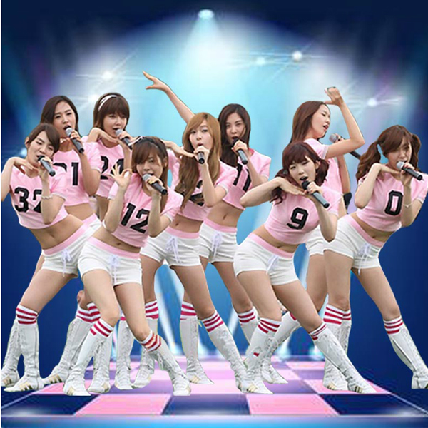5Cgo  40138312232 少女時代同款足球寶貝啦啦操啦啦隊服裝表演服演出服裝 現代舞衣  GSX36000