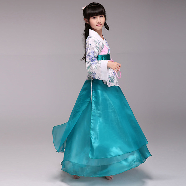 5Cgo  43971185292 兒童古裝童裝大女童漢服古典舞台古筝表演出服裝春曉春裝 GSX88100
