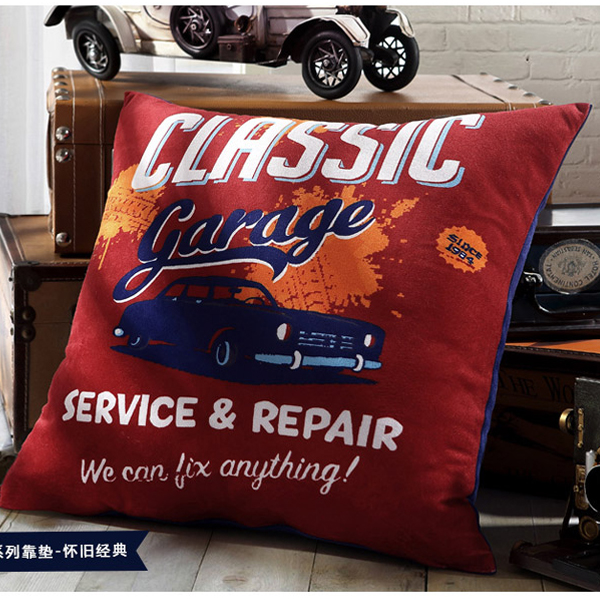 5Cgo 40880774552 家紡出品床上用品抱枕靠枕海報系列靠墊靠枕辦公室床頭靠墊腰枕紅色酒店餐廳大堂會所沙發背靠套腰枕套 CHX79000