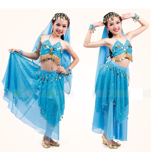 5Cgo  45036384002 兒童肚皮舞服裝女童印度舞蹈練功服 兒童肚皮舞演出服套裝   兒童舞衣   GSX87000