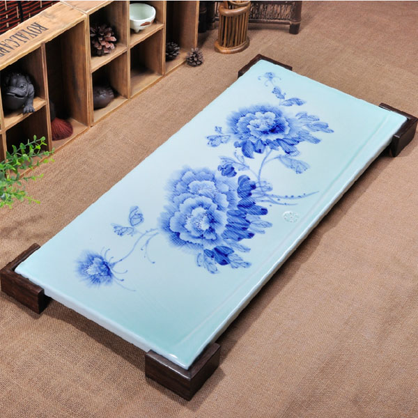 5Cgo 40158156591 茶具陶瓷手繪陶瓷茶盤梅蘭竹菊功夫茶盤非實木功夫高檔泡茶桌 75*34cm  LAY88700
