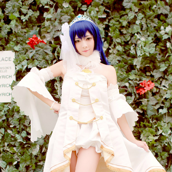 5Cgo  43533477603 日本動漫 Love Live 海未婚紗 海未 LL全員覺醒婚紗cos服 動漫角色扮演服Cospaly  GSX97200