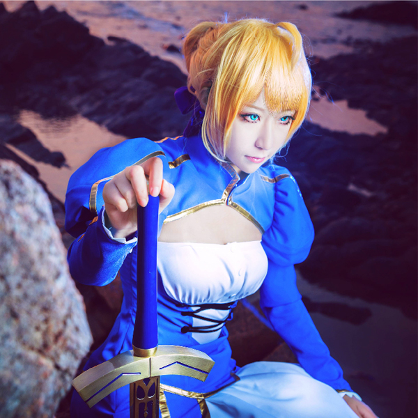 5Cgo  43865064824  Fz/Fsn fate系列 saber cos服 saber藍衣 亞瑟王cos  動漫角色扮演服Cospaly  GSX93200