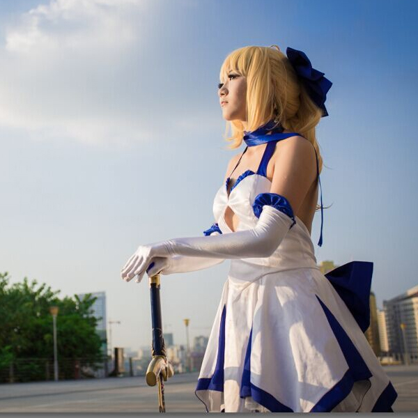 5Cgo 41963251349  藍戰cos服 Saber cos saber藍百合裝束 動漫服 女裝 動漫角色扮演服Cospaly  GSX95100