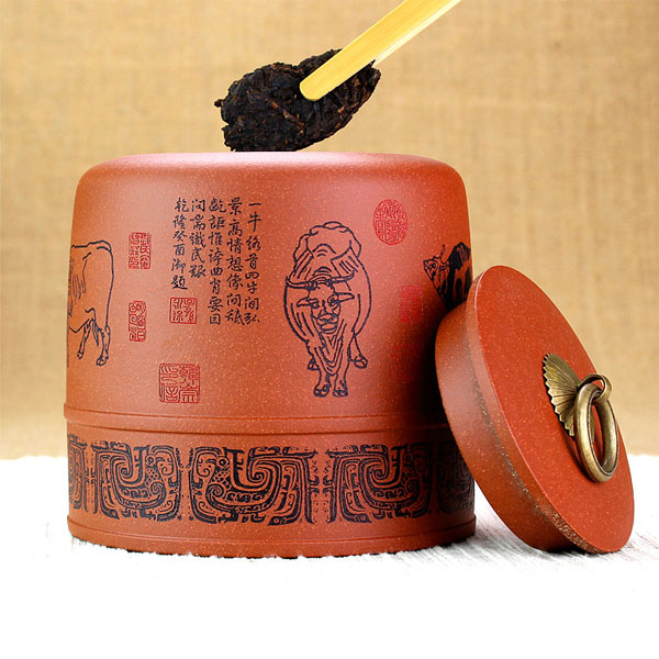5Cgo 42771169478 大號紫砂茶葉罐原礦紫泥刻畫手工製作普洱罐密封罐醒茶罐陶瓷清水泥茶桶  LAY68200