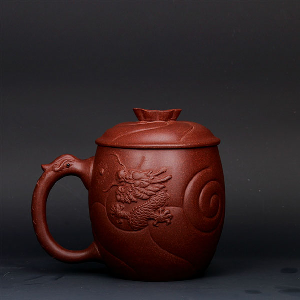 5Cgo  39228794565 紫砂杯紫泥手工茶杯茶具魚化龍辦公杯子裝茶器具自用杯馬克杯   LAY24200