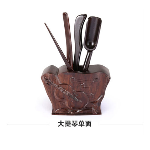 5Cgo 43313742814  黑檀實木茶道六君子茶藝組合配件茶臺擺件功夫茶具零配件   LAY67100