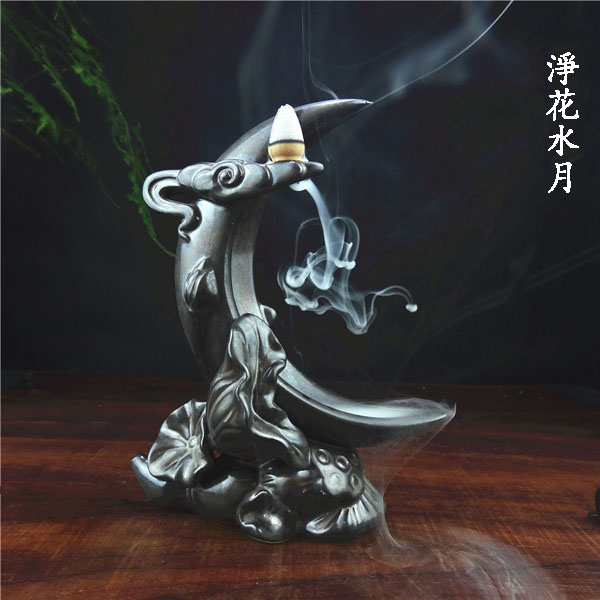 5Cgo 44341843211 煙倒流香爐陶瓷香熏爐香道凈花水月倒流香家居高檔擺件塔香檀香  LAY98000