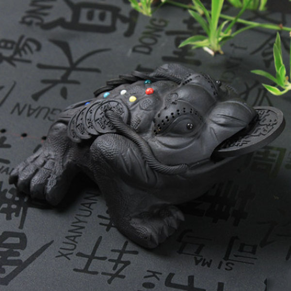 5Cgo  19252772256 精品紫砂茶寵三足招材金蟾茶具茶盤擺件茶道配件茶玩大號茶趣寵物  LAY64000