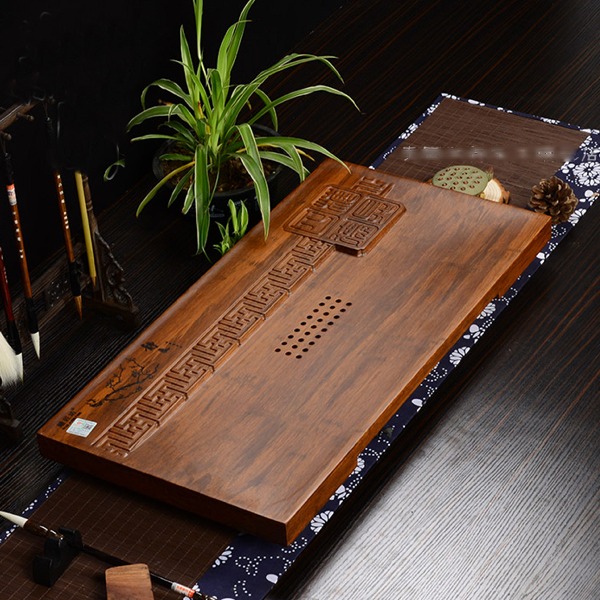 5Cgo 41758997919 靜氣重竹毛竹子製茶盤實木茶海功夫泡茶茶藝儲水排水抽屜式茶船 61*31cm  AGL86200