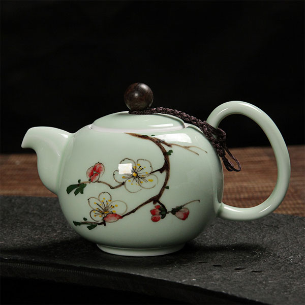 5Cgo 40996276798 手繪龍泉青瓷茶壺大號單壺功夫茶壺泡茶壺茶盤配件裝茶壺茶道茶碗喝茶壺  LAY08000