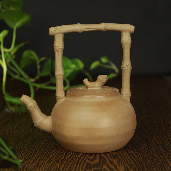 5Cgo 25089988763 潮州朱泥砂铫玉書煨茶铫燒水壺手工制作工夫茶竹節提梁砂挑老岩泥茶壺  LAY44100