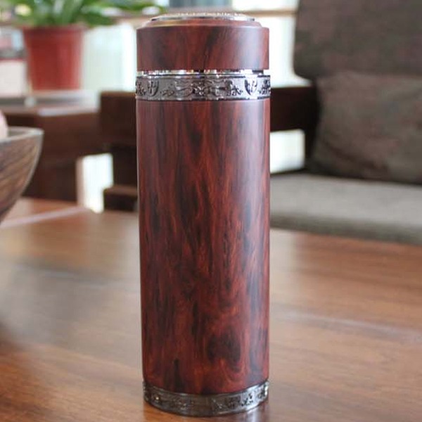 5Cgo  21781063447 宜興紫砂內膽保溫杯 不鏽鋼木紋瓶身 密封防漏帶蓋杯茶杯茶具  AGL05100