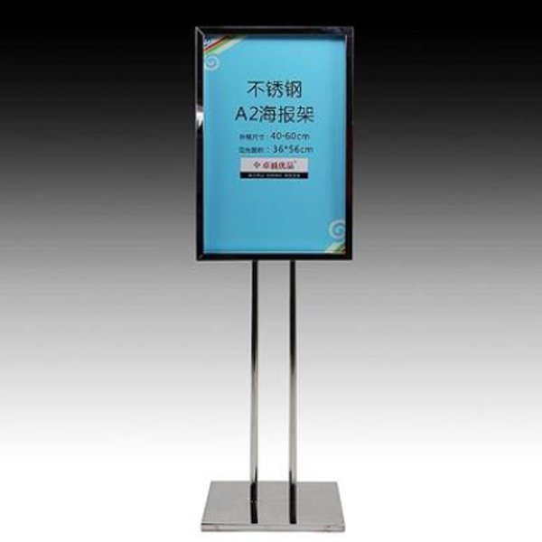 5Cgo 36677707039 手機店促銷立牌指示牌手機賣場海報架子服裝店海報架櫥窗廣告架  WXP21200_黑_不鏽鋼銀
