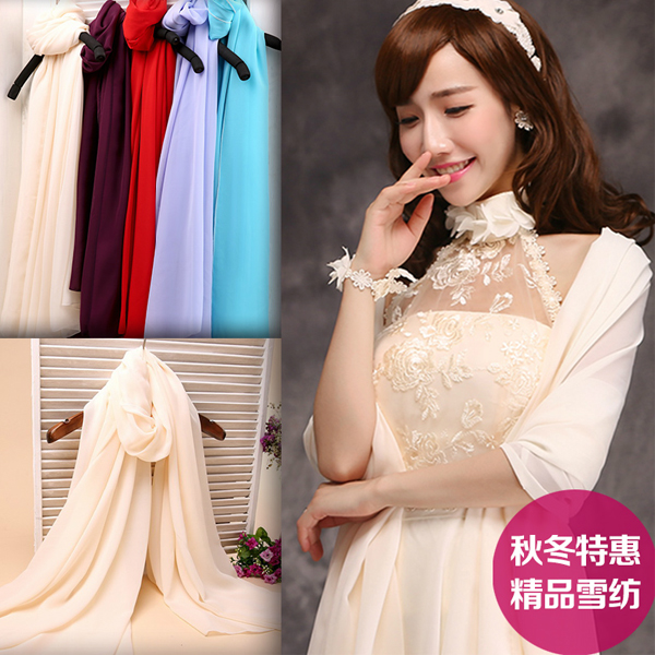 5Cgo  94827336140  雪紡純色披肩 外套鬥篷晚禮服婚紗圍巾女 伴娘禮服絲巾披肩  GSX83000