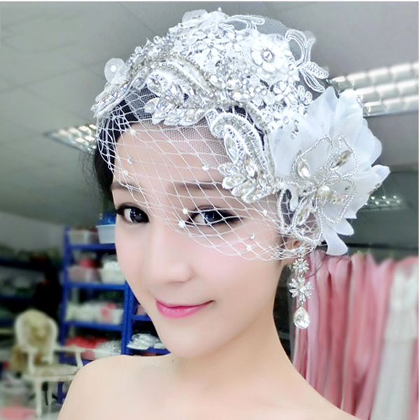 5Cgo 39071483938 新娘頭飾 韓式頭花開半夏手工花朵蕾絲結婚婚紗髪飾婚紗額飾品   GSX27000