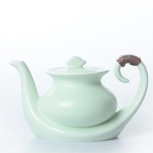 5Cgo  43862199015 陶瓷功夫茶杯具三才碗套裝配件天青定窯日式泡茶壺茶具配件喝茶壺  LAY43000