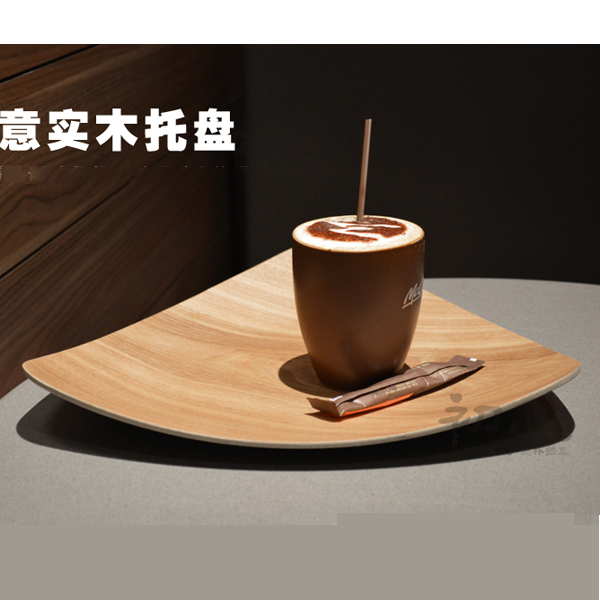 5Cgo 39684894830 親近自然歐式果盤幹果盤現代時尚創意三角形木托盤果盆 家居用品   GSX56000