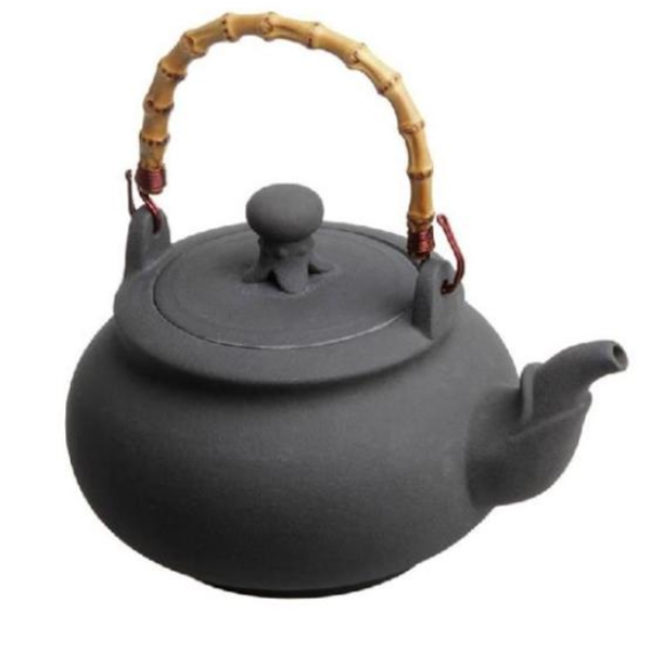 5Cgo 44832550002 建窯火山石壺竹提梁養生陶壺燒水煮茶壺精品功夫茶具大容量耐熱電陶壺    LAY56500