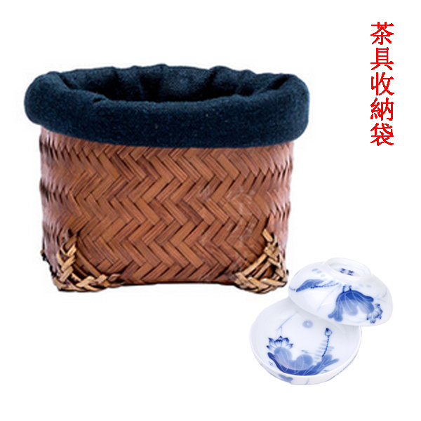 5Cgo  42693155972 手工布藝茶杯袋束口袋品茗杯收納袋竹編杯寵茶具配件裝茶具竹制袋  LAY80100