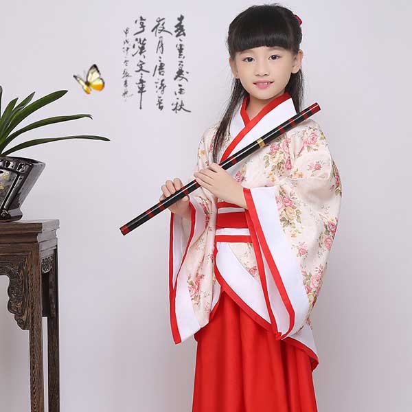 5Cgo 522805378019 兒童漢服曲裾 女童古裝服裝公主服改良漢服影樓寫真古裝秋款cosplay服  GSX86100