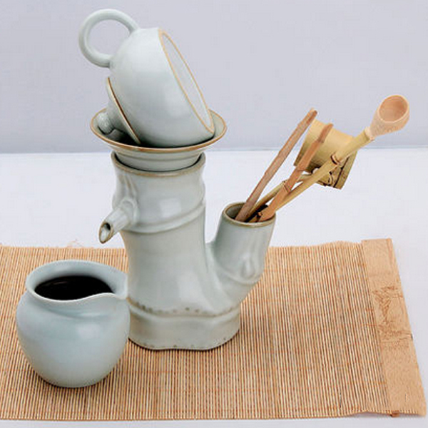 5Cgo 16332610772 陶瓷汝窯開片茶濾茶杯茶漏茶漏過濾網套裝功夫茶具配件隔茶葉網  LAY88100