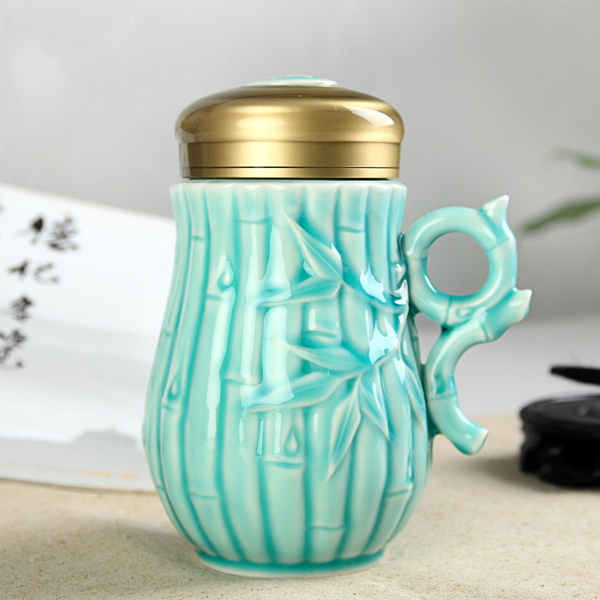 5Cgo  38412594145 陶瓷保溫杯老板杯禮品杯龍泉青瓷保溫杯茶水杯辦公杯保溫杯  LAY87000