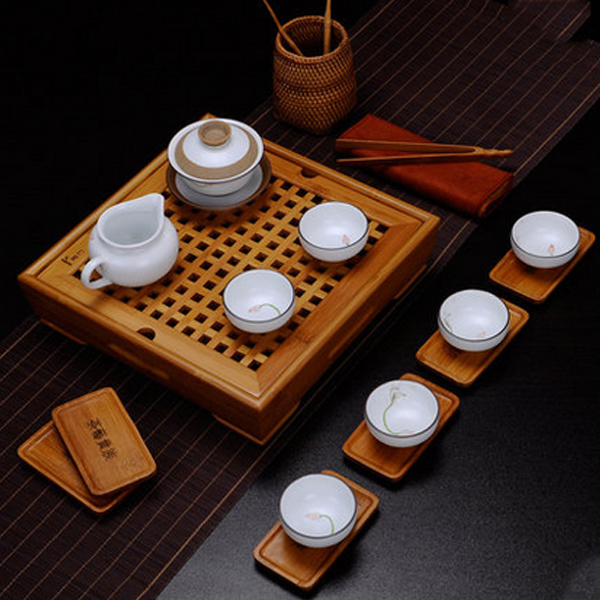 5Cgo   37064076657 陶瓷功夫茶具定窯白瓷荷花蓋碗茶杯創意茶杯整套禮合套組   LAY88100