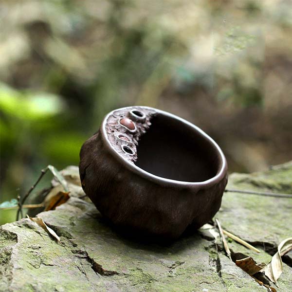 5Cgo 39420446616 宜興紫砂茶杯品茗杯手工原礦紫泥大號蓮蓬杯喝茶杯功夫茶具 大號  LAY83200