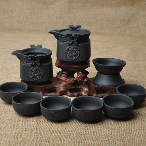 5Cgo 44722854511 紫砂茶具陶瓷手抓壺宜興黃龍山原礦古典紫泥整套功夫茶具套裝  LAY88000