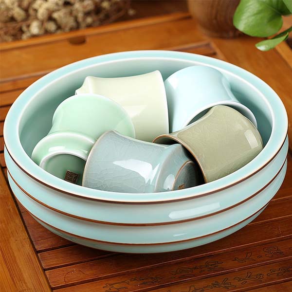 5Cgo  45812845874 手工大號龍泉青瓷茶洗陶瓷大杯洗哥窯筆洗功夫茶具茶道配件水洗  LAY88100