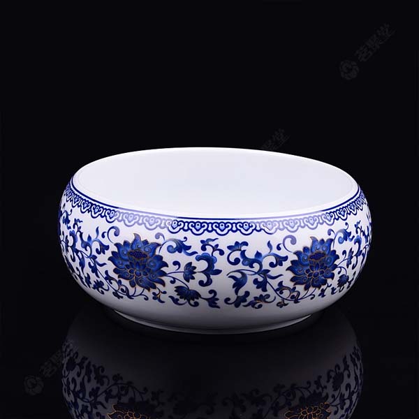 5Cgo  19905557694 8寸茶洗大號筆洗杯洗青花瓷茶洗洗杯碗茶道配件洗碗杯養魚缸  LAY83000