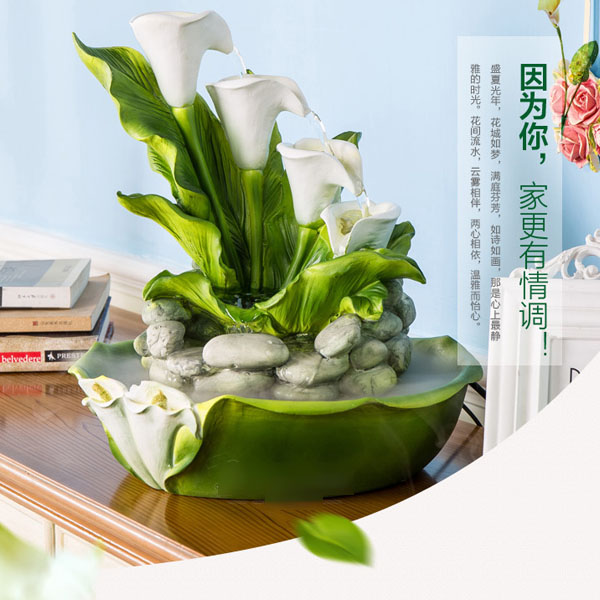 5Cgo 45364875022 客廳流水噴泉招財擺件家居飾品玄關工藝品擺設創意開業禮品加濕器馬蹄蓮步步高流水器喬遷喜慶禮品 CHX95300