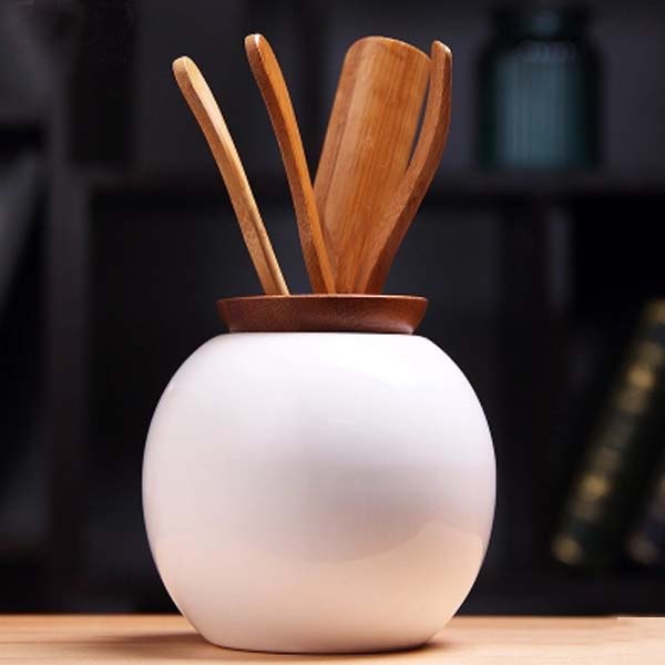 5Cgo 45387852858 茶道六君子汝窯哥窯陶瓷 竹木黑檀六君子 茶勺 茶夾茶盤茶具配件組合套裝 WLZ25000