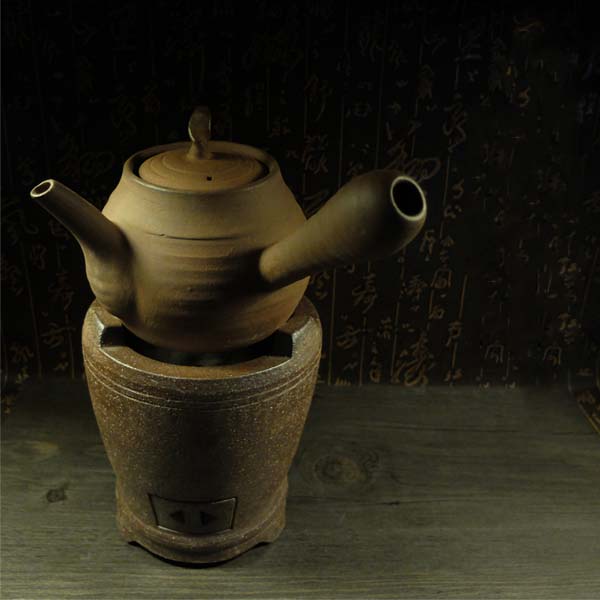 5Cgo 525977711866 茶道炭爐風爐木炭潮州紅泥爐手工碳爐燒烤爐砂铫玉書煨工夫茶爐煮茶壺套裝HZS873