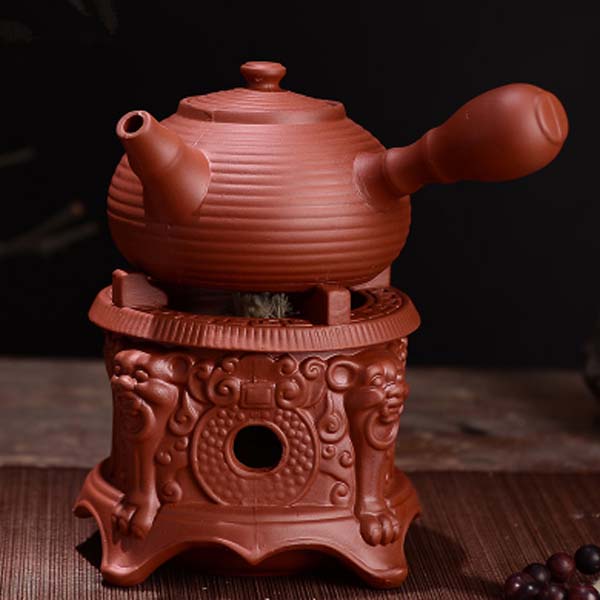 5Cgo 527701873902 茶道陶瓷酒精爐紫砂功夫茶具提梁壺泡茶壺煮茶爐便攜式茶爐紫砂壺一爐一茶壺套裝HZS80100