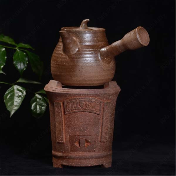 5Cgo 523821913118 茶道風爐炭爐涼爐紅泥碳爐潮州手工碳爐紅泥爐砂铫炭爐玉書煨工夫茶爐一壺一爐套裝HZS08400