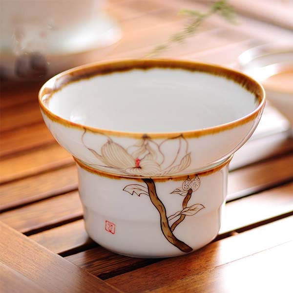 5Cgo 39648907752 窯變手繪茶濾陶瓷茶漏托茶葉過濾網濾茶器功夫茶具創意底座 HZS63000