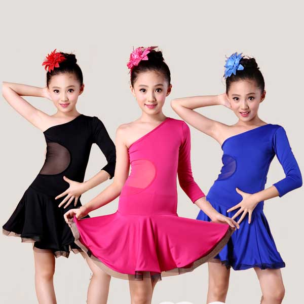 5Cgo 527964138049 兒童拉丁舞服裝女童加絨拉丁舞裙 黑色訓練服夏拉丁舞練功服SGX84000